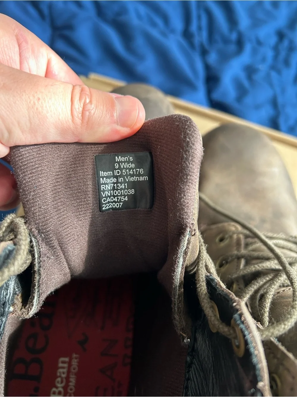 L.L. Bean Men's Brown Leather Lace-Up Work Boots